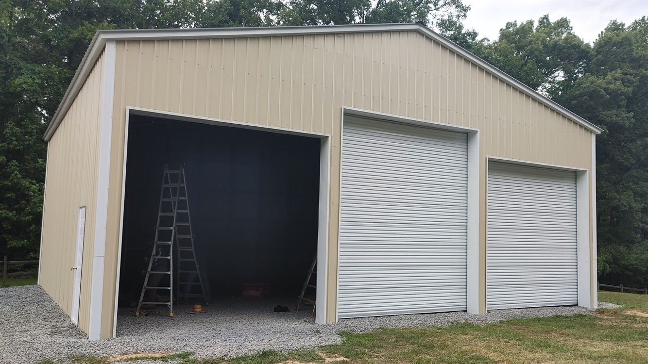 40' x 40' x 15' Light Stone Three Bay Vehicle Storage