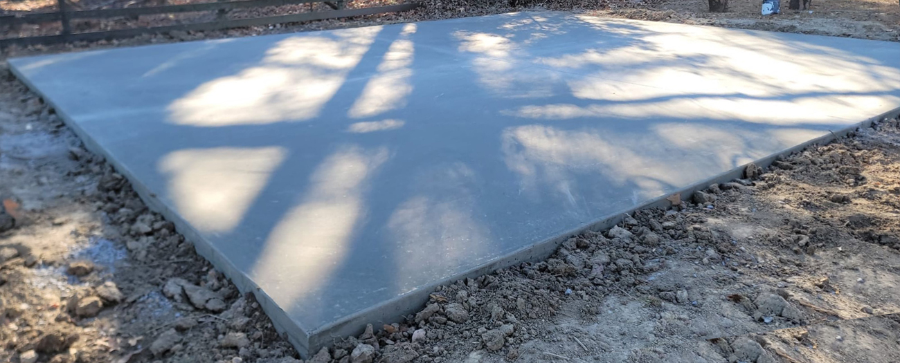 26' x 30' Monolithic Concrete Slab Foundation for Metal Garage