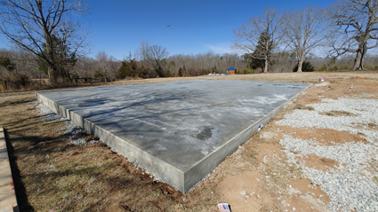 48' x 35' Monolithic Concrete Foundation during curing
