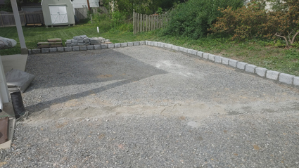 Driveway before building edger walls