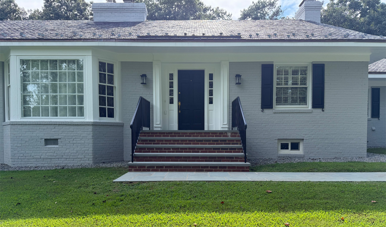Brick steps rebuild with bluestone capping and bluestone walkway