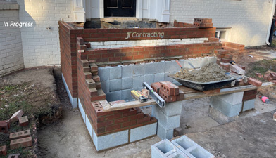 White brick house front steps redesign